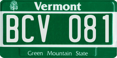VT license plate BCV081