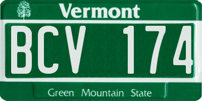 VT license plate BCV174