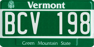 VT license plate BCV198