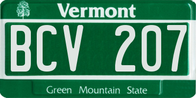 VT license plate BCV207