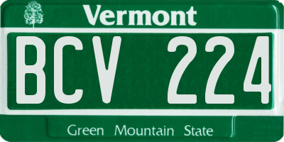 VT license plate BCV224