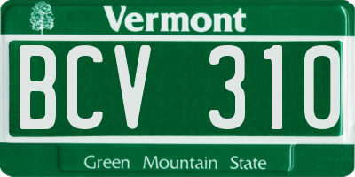 VT license plate BCV310