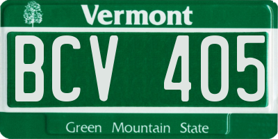 VT license plate BCV405