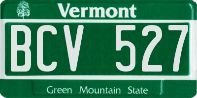 VT license plate BCV527