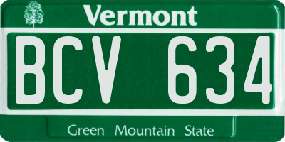 VT license plate BCV634