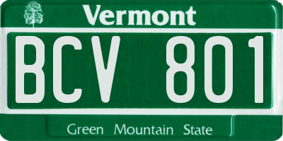 VT license plate BCV801