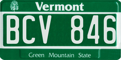 VT license plate BCV846
