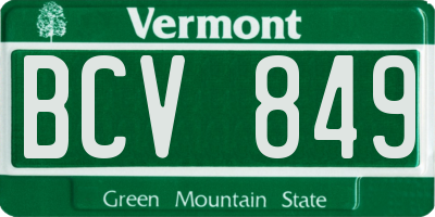 VT license plate BCV849