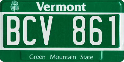 VT license plate BCV861