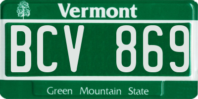 VT license plate BCV869