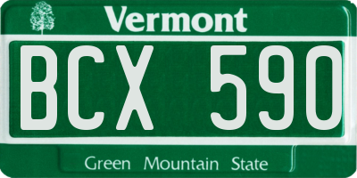 VT license plate BCX590