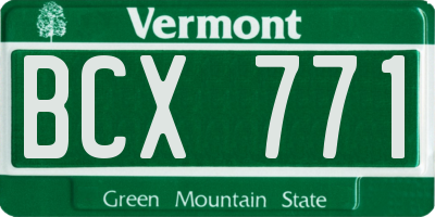 VT license plate BCX771