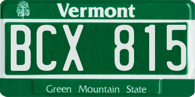 VT license plate BCX815