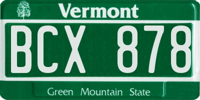 VT license plate BCX878