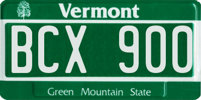 VT license plate BCX900