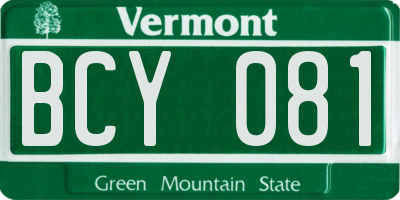 VT license plate BCY081