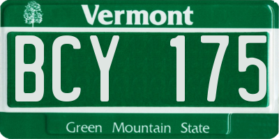 VT license plate BCY175