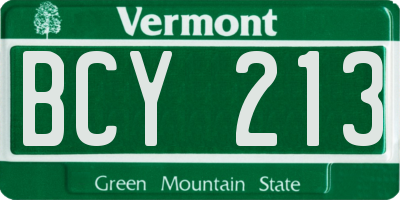 VT license plate BCY213