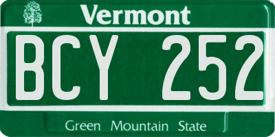 VT license plate BCY252