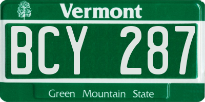 VT license plate BCY287