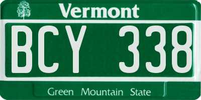 VT license plate BCY338