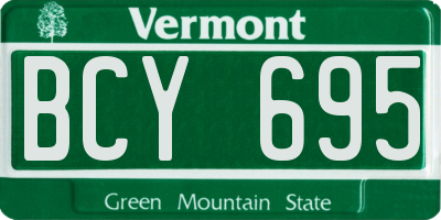 VT license plate BCY695
