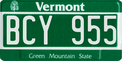 VT license plate BCY955