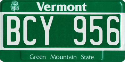 VT license plate BCY956