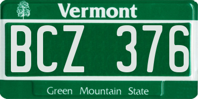VT license plate BCZ376