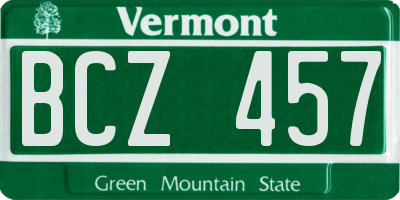 VT license plate BCZ457
