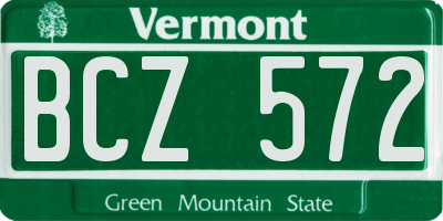 VT license plate BCZ572