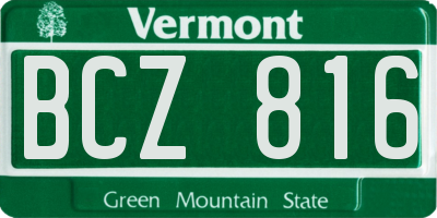 VT license plate BCZ816
