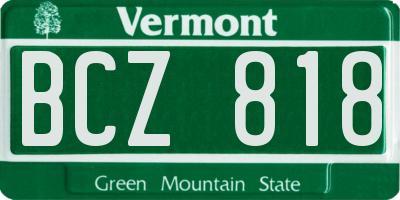 VT license plate BCZ818