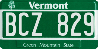 VT license plate BCZ829