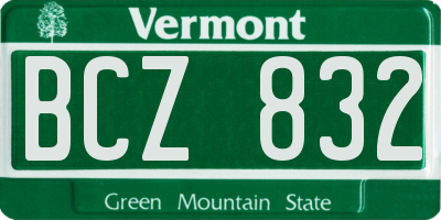 VT license plate BCZ832
