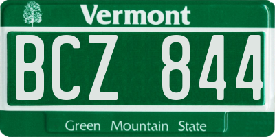 VT license plate BCZ844