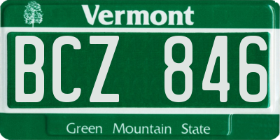 VT license plate BCZ846