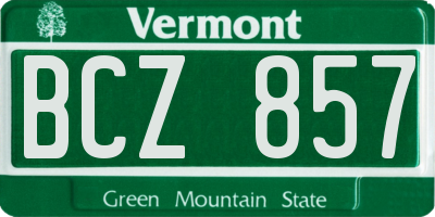 VT license plate BCZ857