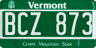 VT license plate BCZ873