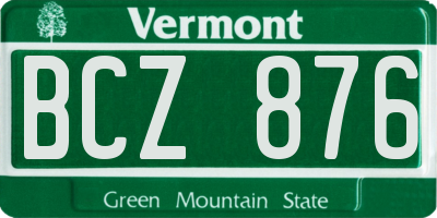 VT license plate BCZ876