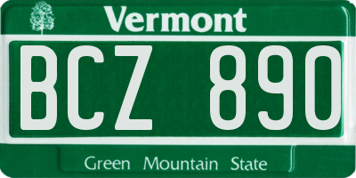 VT license plate BCZ890