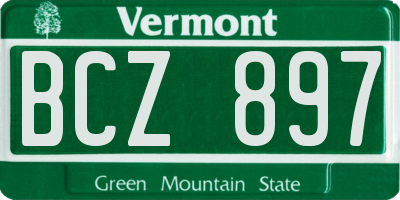 VT license plate BCZ897
