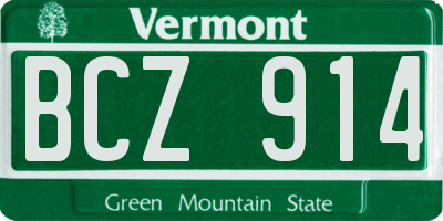 VT license plate BCZ914