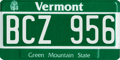 VT license plate BCZ956