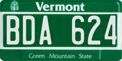 VT license plate BDA624