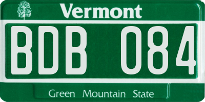 VT license plate BDB084