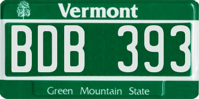VT license plate BDB393