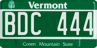 VT license plate BDC444