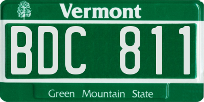 VT license plate BDC811