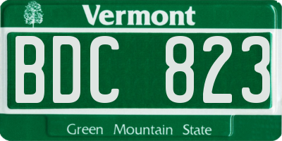 VT license plate BDC823